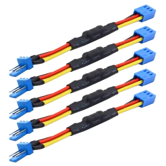 5PCS 3PIN PC Fan Speed Reduce Noise Extension Resistor Cable Wire 3 Pin Male to Female Connector for Computer CPU Fan