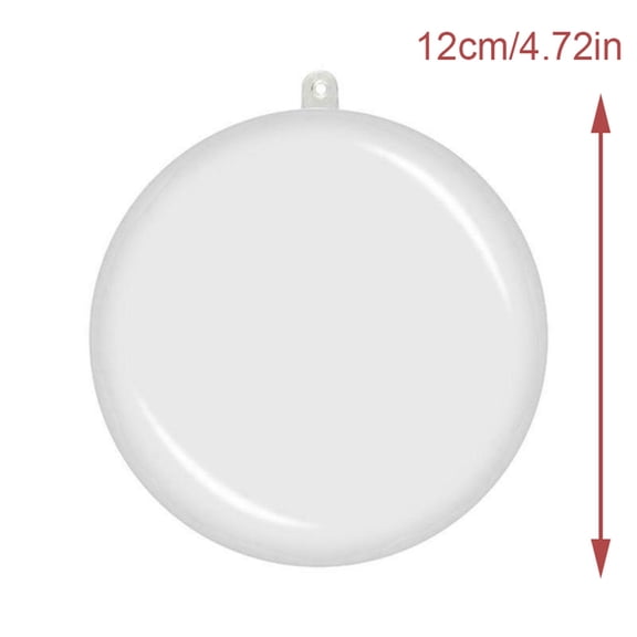 5PCS 4.8 in Christmas Clear Baubles Transparent Ball Plastic Fillable Sphere Ornament for Xmas Tree/Home Decoration/Wedding/Birthday/Party/Gift Box etc