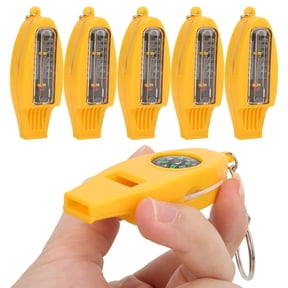 5PCS 4 in 1 Compass Thermometer Magnifier Whistle for Travel Camping Hiking Climbing,Compass,Magnifier