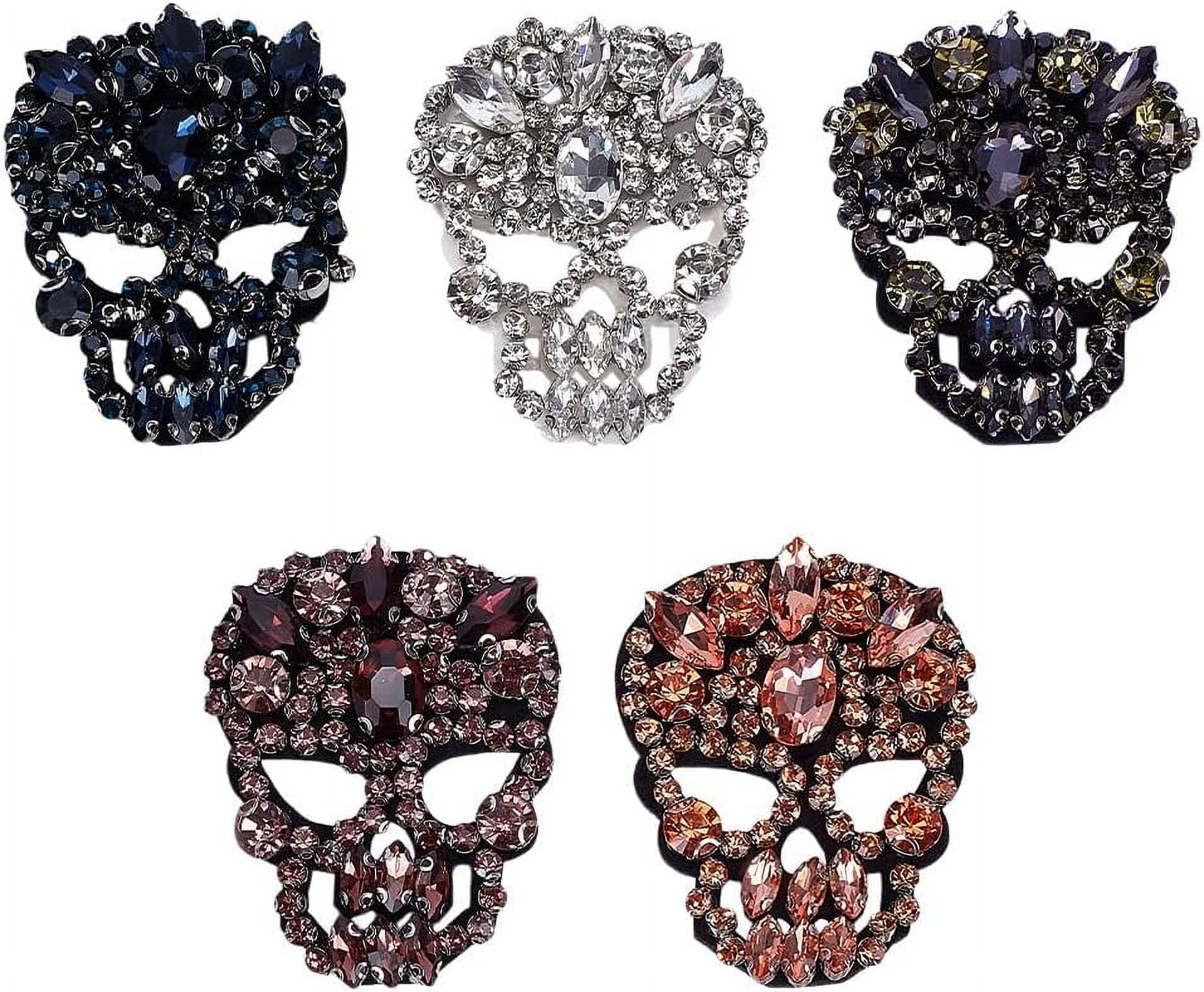 5PCS 5 Colors Glass Rhinestone Beaded Patch 2x2.4 inch Cloth Sew on ...