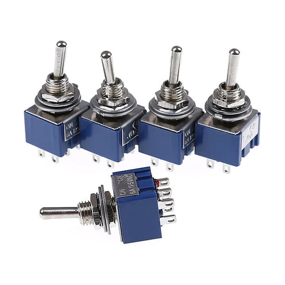 5PCS 6P Toggle Switch 6A 125VAC 6 Pin DPDT ON-ON Mini Toggle Switch WL