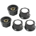 thumbnail image 1 of 5PCS 6mm Round Shaft Black Silver Tone Potentiometer Control Knobs Cap Hat, 1 of 4
