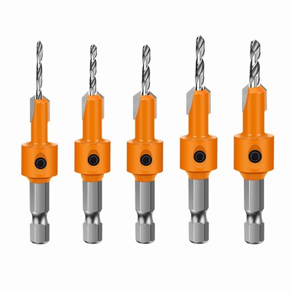 5PCS 8mm Shank HSS Woodworking Countersink Router Bit Screw Extractor Demolition for Wood Milling Cutter 2.5-3.5mm