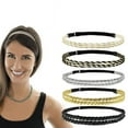 thumbnail image 1 of 5PCS Adjustable Braided Headband, No Slip Stretchy Hair Band with Double Braided & Triple Strand Twisted Elastic Plaited Headbands, 1 of 6