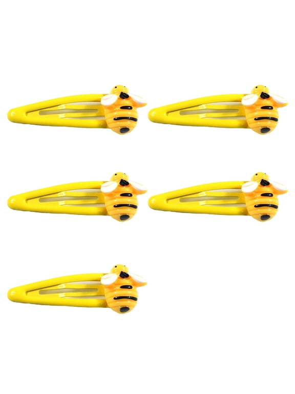 5PCS Adorable Bees Shaped Hairpins Childrens Hair Clip Safe ABS Lightweight Hair Accessories for Girls Multi Color Assortment