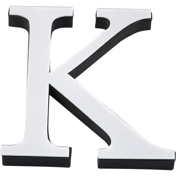 5PCS Alphabet Mirror Stickers Acrylic 26 Letters 3D Mirror Wall Stickers Heart Shape DIY Wall Decals for Living Room Bedroom Kitchen Wall Decoration Silver for DIY Letter K