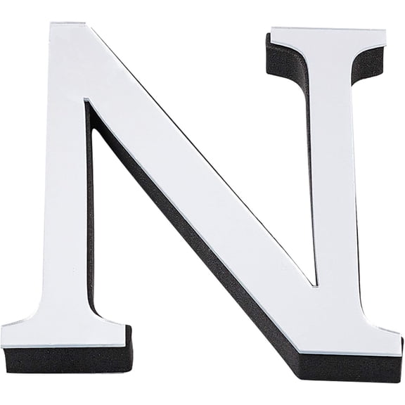 5PCS Alphabet Mirror Stickers Acrylic 26 Letters 3D Mirror Wall Stickers Heart Shape DIY Wall Decals for Living Room Bedroom Kitchen Wall Decoration Silver for DIY Letter N