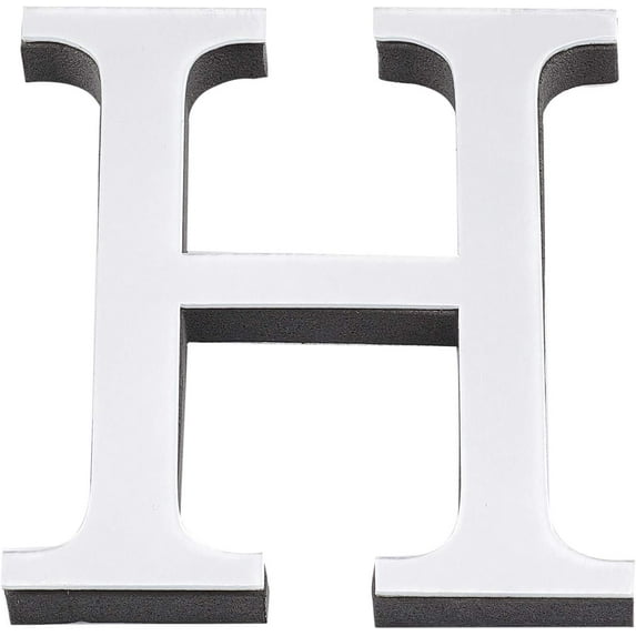 5PCS Alphabet Mirror Stickers Acrylic 26 Letters 3D Mirror Wall Stickers Heart Shape DIY Wall Decals for Living Room Bedroom Kitchen Wall Decoration Silver for DIY Letter H