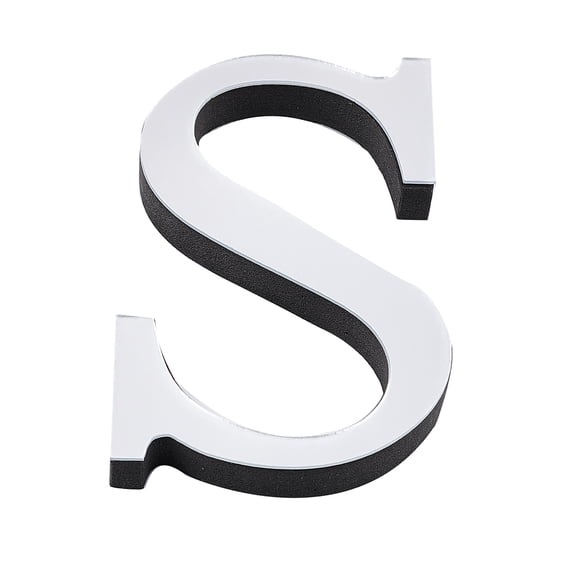 5PCS Alphabet Mirror Stickers Acrylic 26 Letters 3D Mirror Wall Stickers Heart Shape DIY Wall Decals Silver for Crafting