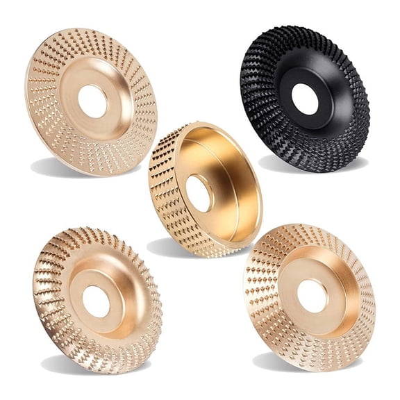 5PCS Angle Grinder Wood Carving Disc Set, 4 and 1/2 Attachments with 5/8 Inch Arbor, Stump Tool