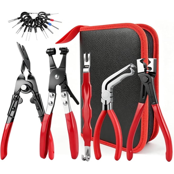 5PCS Automotive Electrical Disconnect Pliers Tool Set,Hose Clamp Pliers with Storage Case Hose Clip Removal Tool for DIY Car Owners,Car Repair & Maintenance