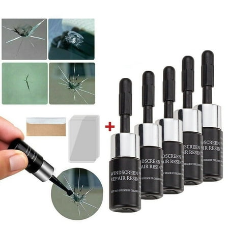 5PCS Automotive Glass Nano Repair Fluid-Car Windshield Repair Resin Cracked Glass Repair Kit,Glass Corrector Set, Crack Repairing for Car