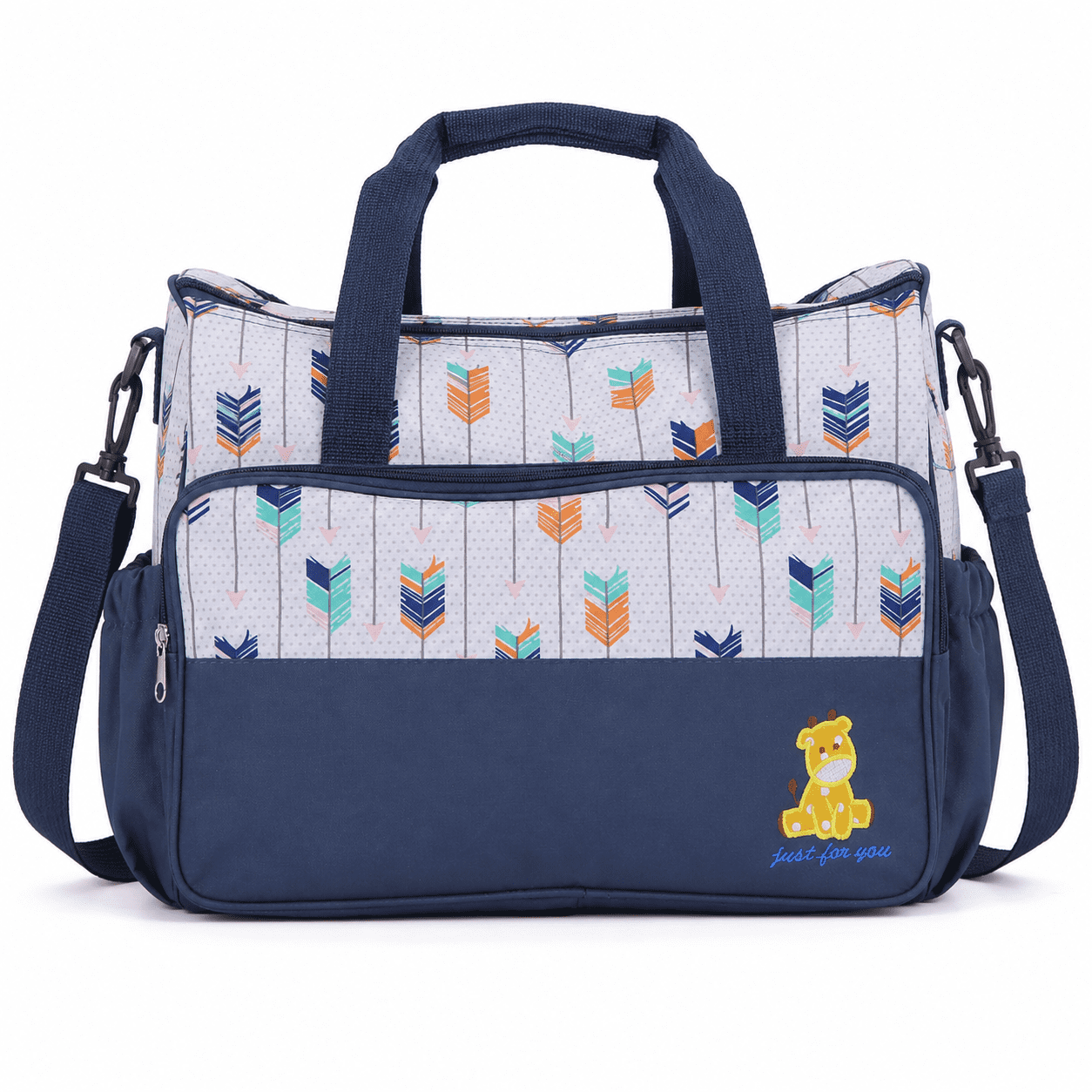 5PCS Baby Diaper Bag Set, Multifunctional Mummy Handbags with Diaper Pad, Food Bag, Bottle Bag, Travel Tote for Mom  Dad