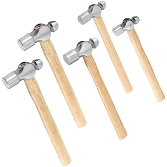 5PCS Ball Peen Hammer Set, 8oz, 16oz, 24oz, 32oz, 48oz Carbon Steel Round Head Ball Peen Hammers with Wooden Handles for Household, Workshop Repair, Metal Rivet$$Tools & Hardware Other