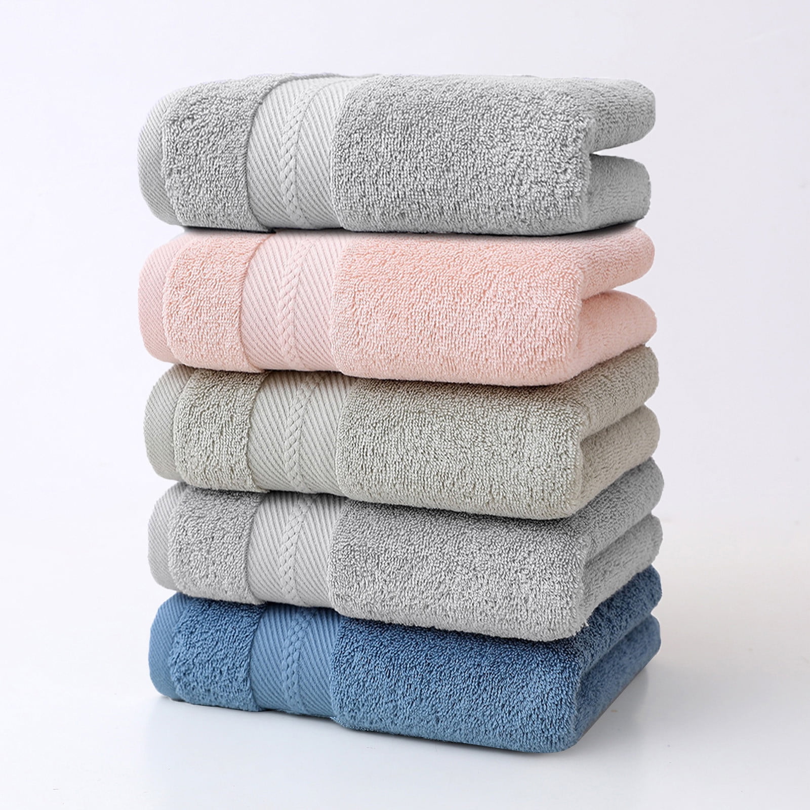 5PCS Bath Towels, 100% Cotton Towels Bath Towels Set for Bathroom Wash Face Gift Towel Soft and Absorbant Quickdry & Lightweight Large Bath Towels 30 X 14Inches