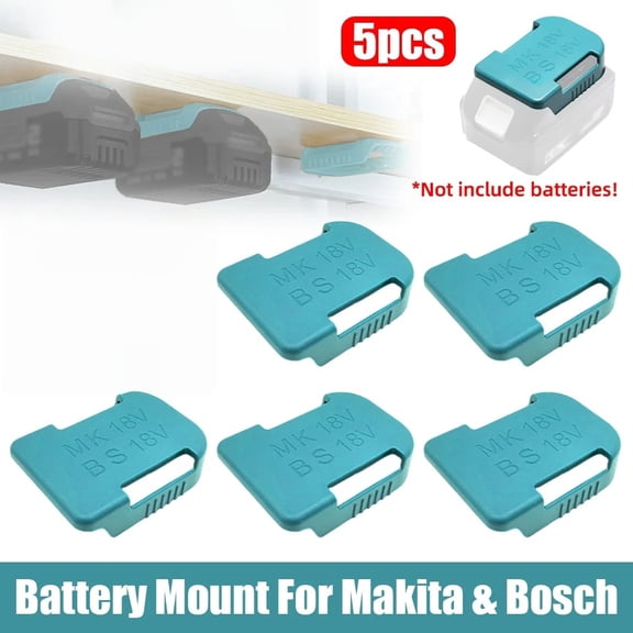 5PCS Battery Storage Holder for Makita/Bosch 14.4V 18V Li-ion Battery Wall Mount Tool Bracket Fixing Battery Storage Mounts