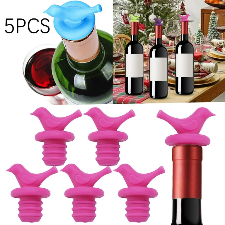 5PCS Bird Silicone Bottle Cap Wine Bottle Stopper Red Wine Stopper
