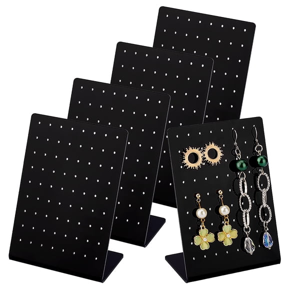 5PCS Black Earring Holder 72 Holes Acrylic Ear Stud Earring Display Rack Organizer Stand Jewelry Storage ShowcaseDIY