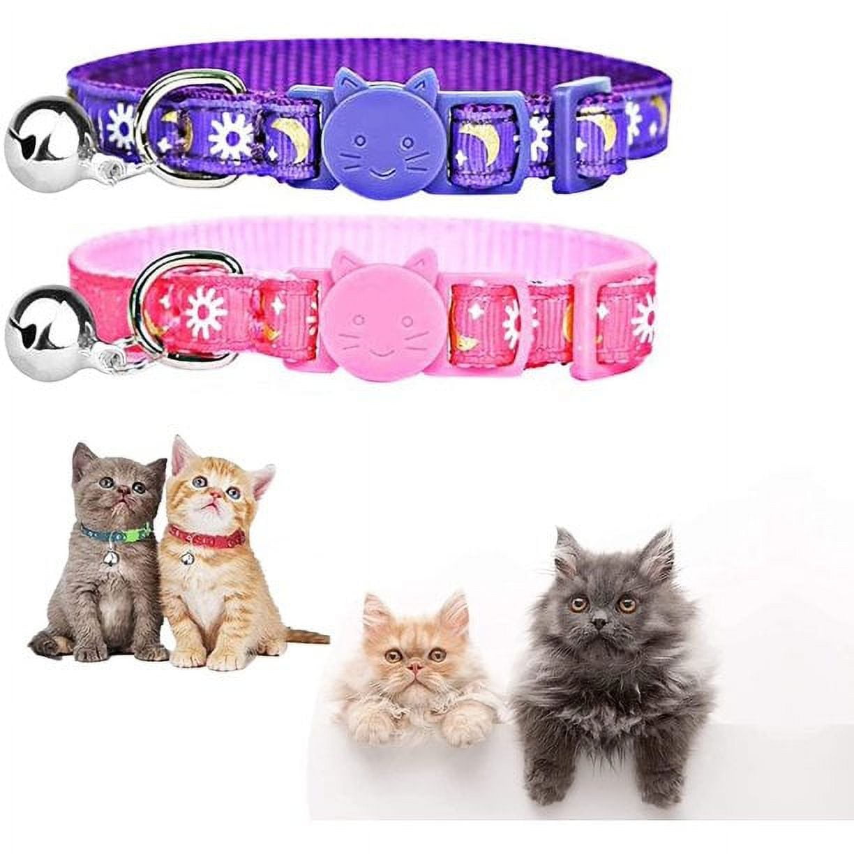 5PCS Breakaway Cats Collars with Sun Golden Moons Stars Glow in The