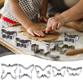 5PCS Butterfly Cookie Cutters,5PCS Stainless Steel Non-Stick Baking Molds,Assorted Butterfly Shapes Metal Biscuit Cutters for Cake Decor,Baking Tools,Pastry Cutters,Colour