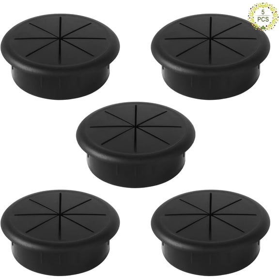 5PCS Cable Hole Cover Desk Plastic Eyelet Enclosed Desk Eyelet Black Desk Eyelet Plastic Cable Hole Cover Desk Cable Hole