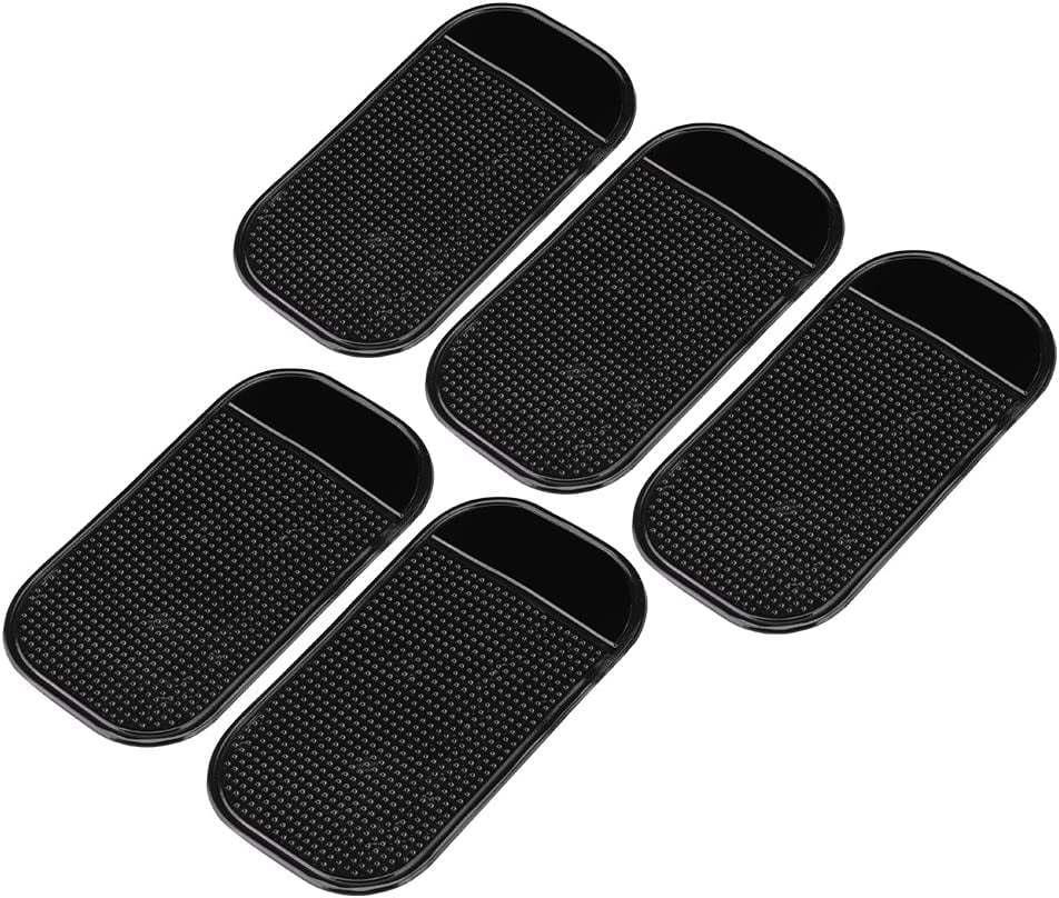 5PCS Car Grip Pad, Car Dashboard Non Slip Mat Heat Resistant Sticky NonSlip Ripple Gel Latex