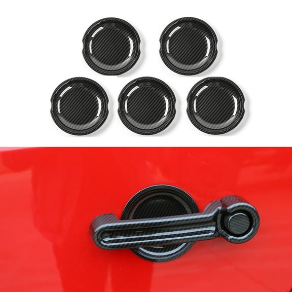 5PCS Carbon Fiber pattern ABS Car Exterior Side Tailgate Door Handle Bowl Panel Cover scratch-resistant Trim For Jeep Wrangler JK 2007-2017