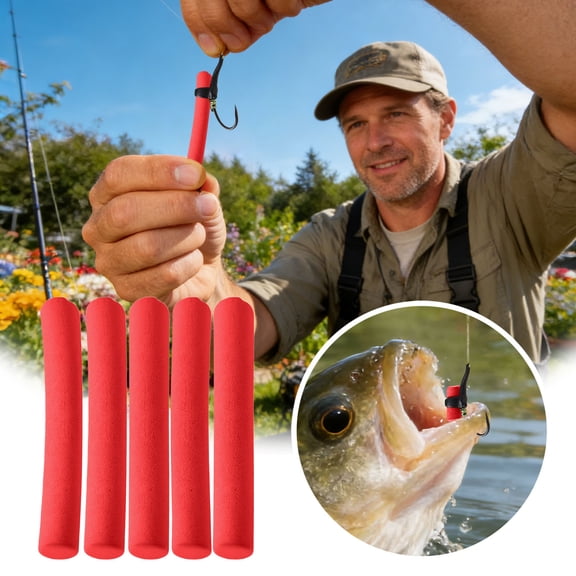 5PCS Carp Fishing Foam Stick Tackle, Buoyant EVA Foam Cylinder Float Baits for Zig Rig Freshwater Coarse Fish Angling (3mm)