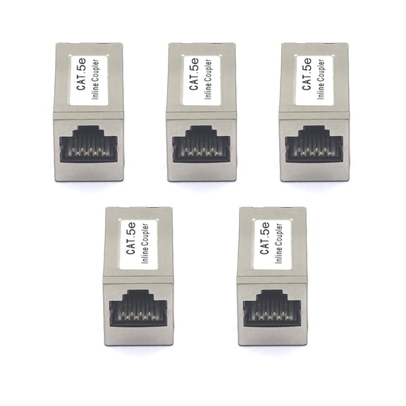 5PCS Cat5e Ethernet Coupler Gold-Plated, Full Copper for Gigabit Speeds for Network Expansion