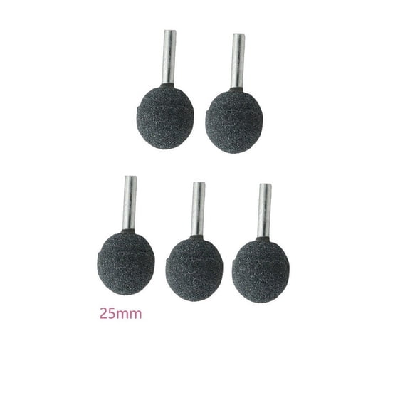 5PCS Ceramic Ball Burr Drill Bit Set, 6Mm Shank Rotary Grinding Stones For Carving Engraving, High Efficiency Abrasive Heads For Wood Plastic Glass Fiber(6x25mm gray)