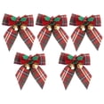 thumbnail image 1 of 5PCS Christmas Bows with Bells Decoration - Hanging Bowknot Xmas Trees Ornaments Craft Present Christmas Decor for Festival Wedding Party (3.15"*3.15"), 1 of 9