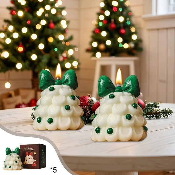 5PCS Christmas Scented Candle Set – Handmade Santa & Snowman Soy Wax Candles, Multicolor Holiday Decor for Fireplace, Bathroom, Table, Gift Boxed Winter Aroma Candle