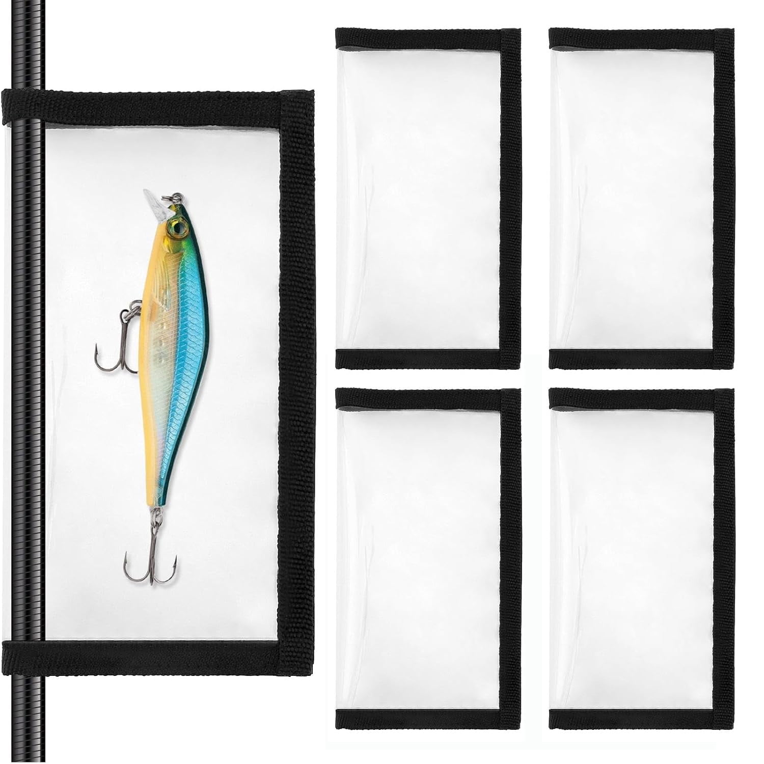 covers for fishing lures Fishing Bait Covers Lure Wraps Mix Colors – Clear PVC Fishing Lure Covers  For Hooks, Durable & Tangle-Free (Multiple Sizes)