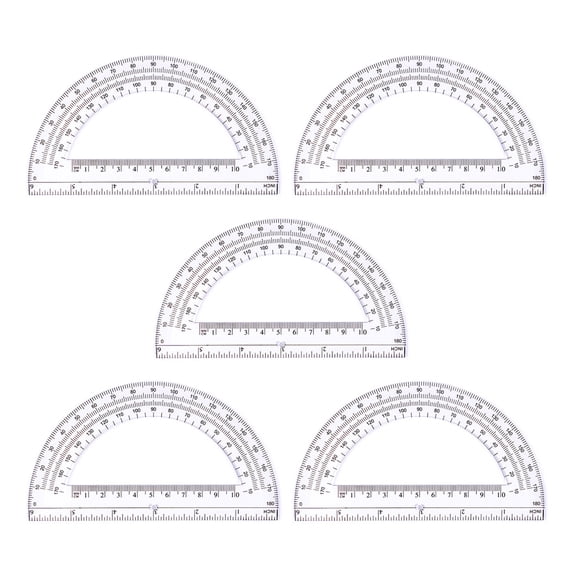 5PCS Clear Protractors 180 Degree Protractors Angles Measurement Tool For Educational And Professional Use