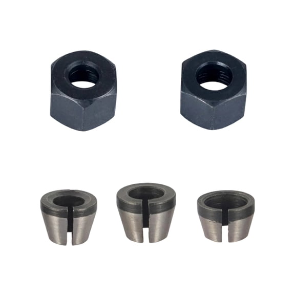 5PCS Collet Chuck and Nut Adapter for Woodworking Routers Bit Shank 6mm 1/4 8mm