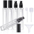 thumbnail image 1 of 5PCS Cologne Atomizer Empty, 10ML Mini Perfume Bottles Refillable With Dispenser Tools, Pocket Perfume Spray Bottle for Travel and Sample Container (Transparent + Black Cap), 1 of 5