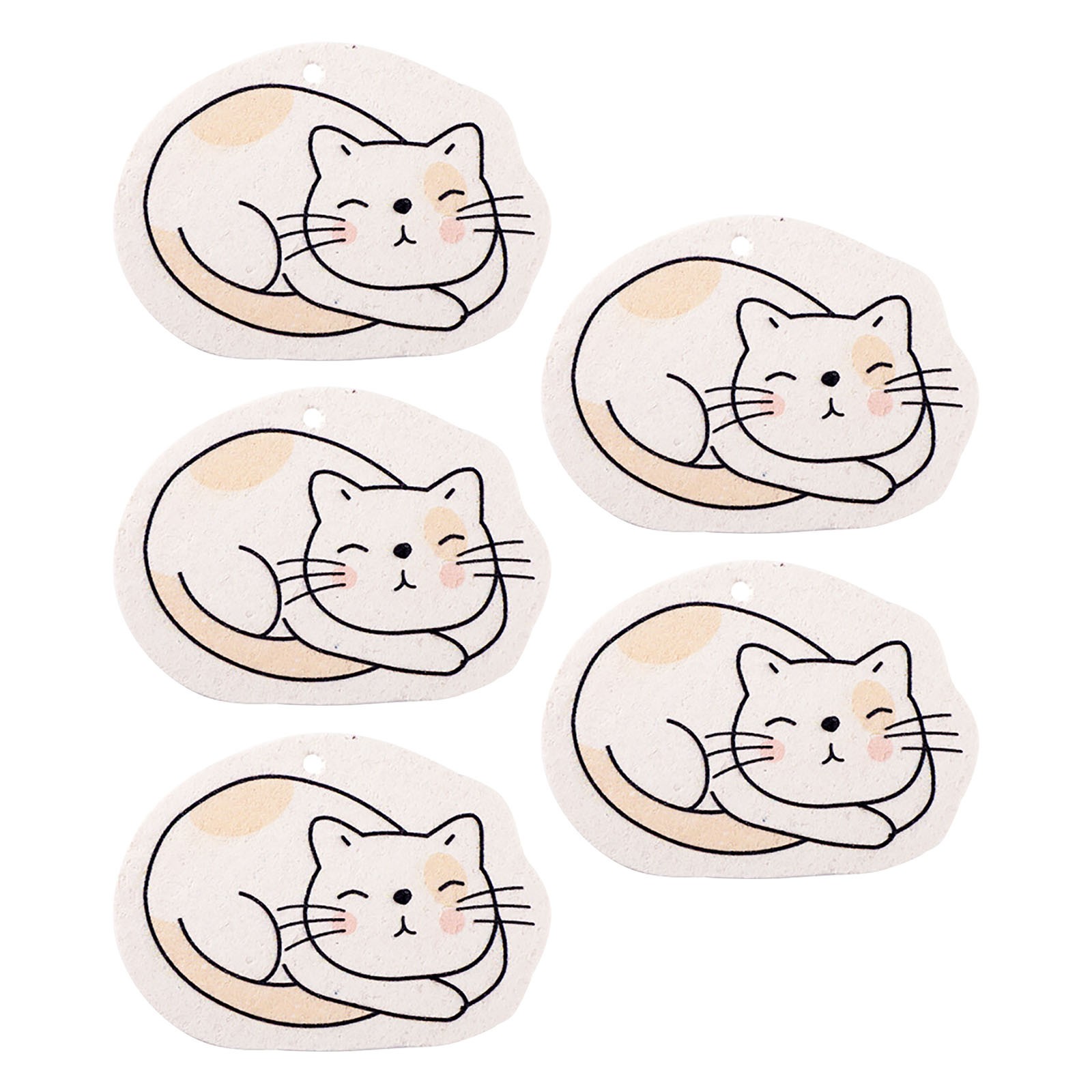 5PCS Compressed Wood Pulp Sponge Kitchen Cleaning Brush Pot Dishwashing