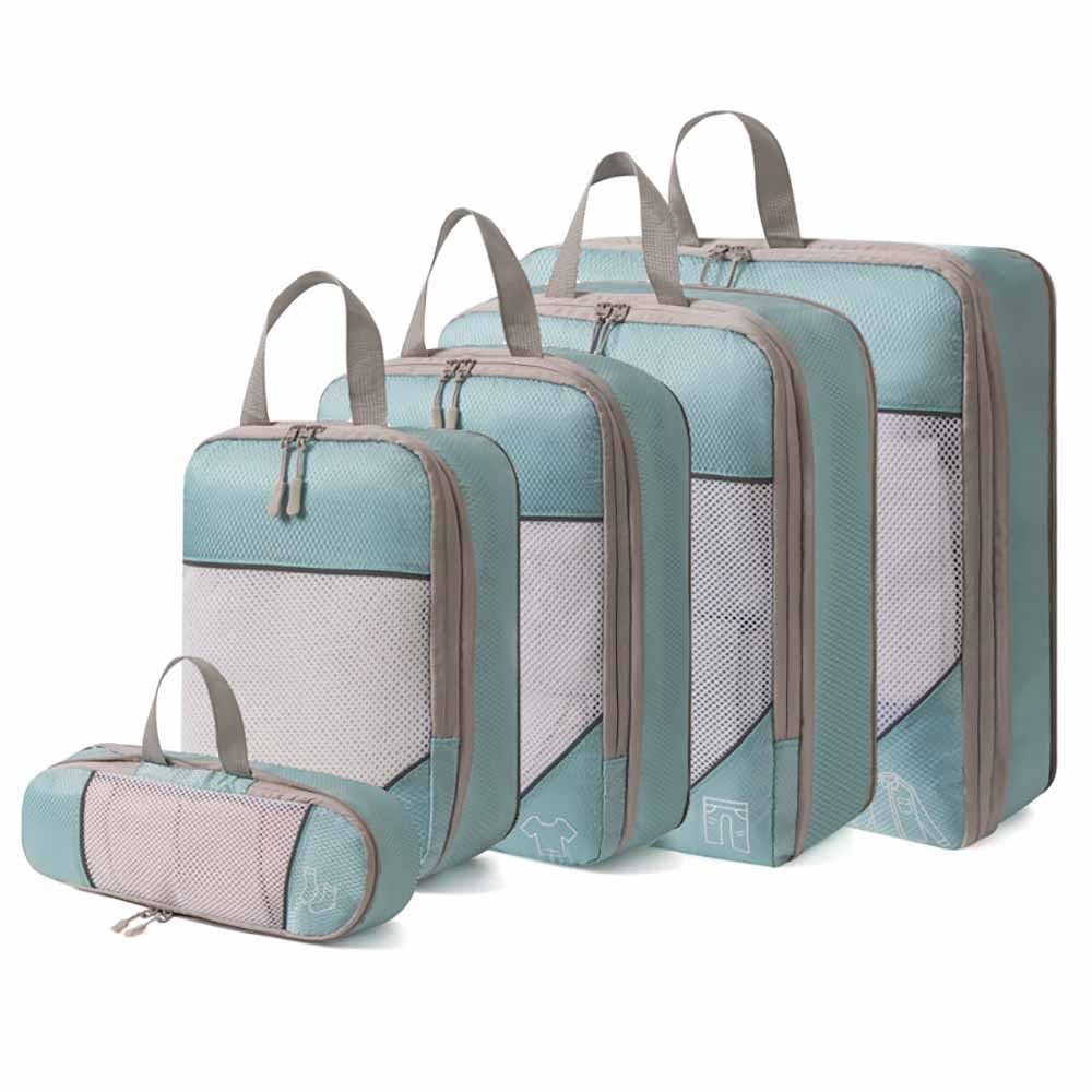 5PCS Compression Packing Cubes for Travel, Travel Essentials Bags, Durable Luggage Organizer