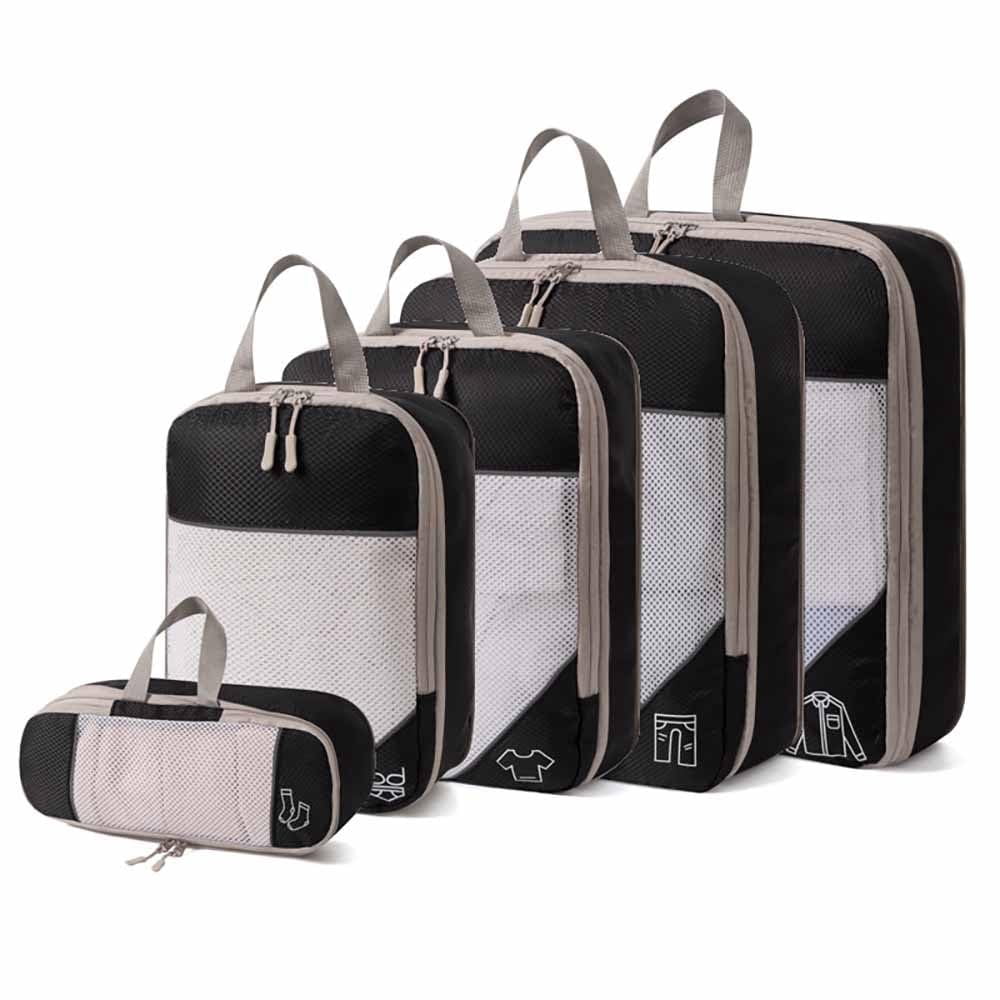 5PCS Compression Packing Cubes for Travel, Travel Essentials Bags, Durable Luggage Organizer