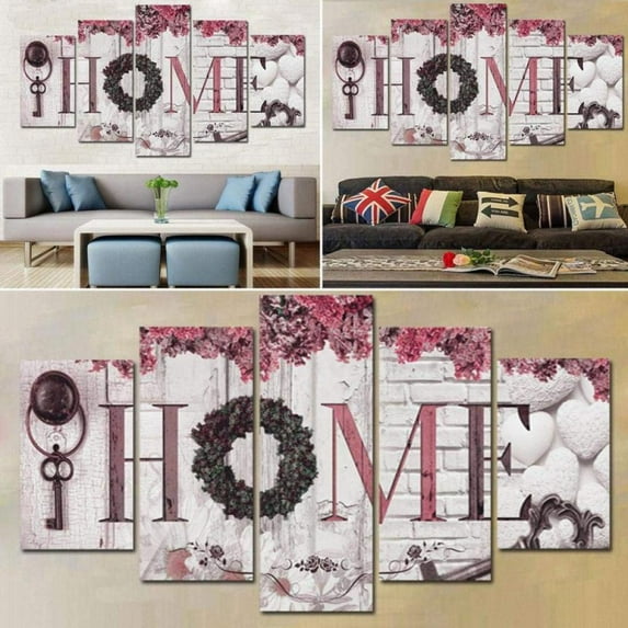 5PCS Concise Fashion Wall Paintings Letter Prints Wall Art Home Decor Paintings for Home Modern Decoration