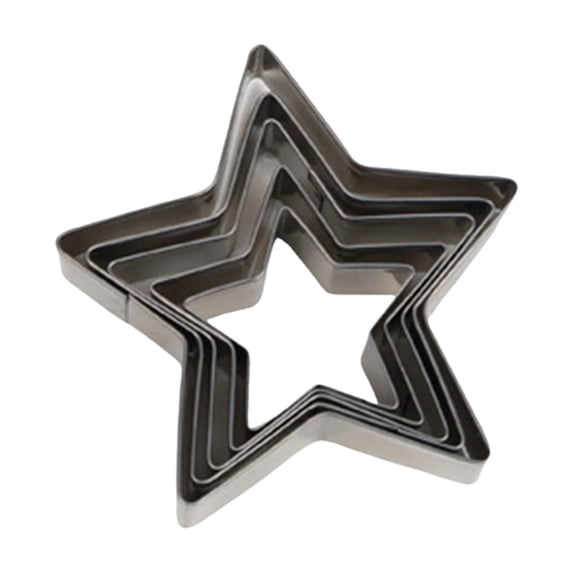 5PCS Cookie Cutters Shapes Baking Set, Star Shape Biscuit Stainless Steel Metal Molds Cutters for Kitchen Baking Halloween Christmas,Clear - 15cm