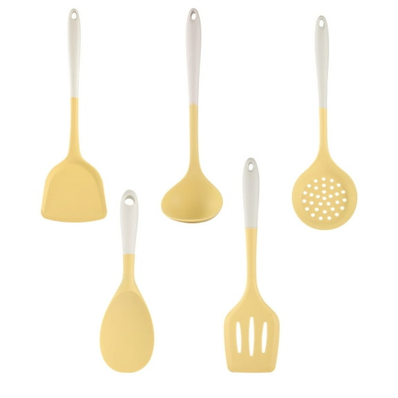 5PCS Cooking Utensil Set, Heat Resistant Silicone Kitchen Cookware Utensils Set, Kitchen Cooking Tools Includes Turner, Spatula and Spoon, Kitchen Gadgets Utensil Set, Baking Supplies