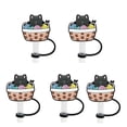 thumbnail image 1 of 5PCS Creative Bar Dust Proof Plugs Protector Cup Accessories Cat Splash Proof Silicone Straw Covers Cap Reusable Straw Toppers Silicone Straw Plug Drinking Straw Tips Lids H, 1 of 8