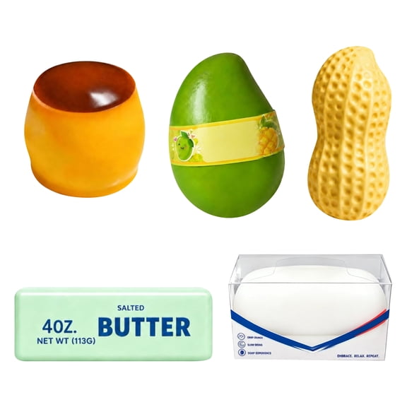 5PCS Crunchy Squishy, Slow Rising Slushy Squeeze Stress Balls, Satisfying Crunch Sound Fidget Toys, Portable Desk Sensory Toys for Stress Relief & Daily Relaxation
