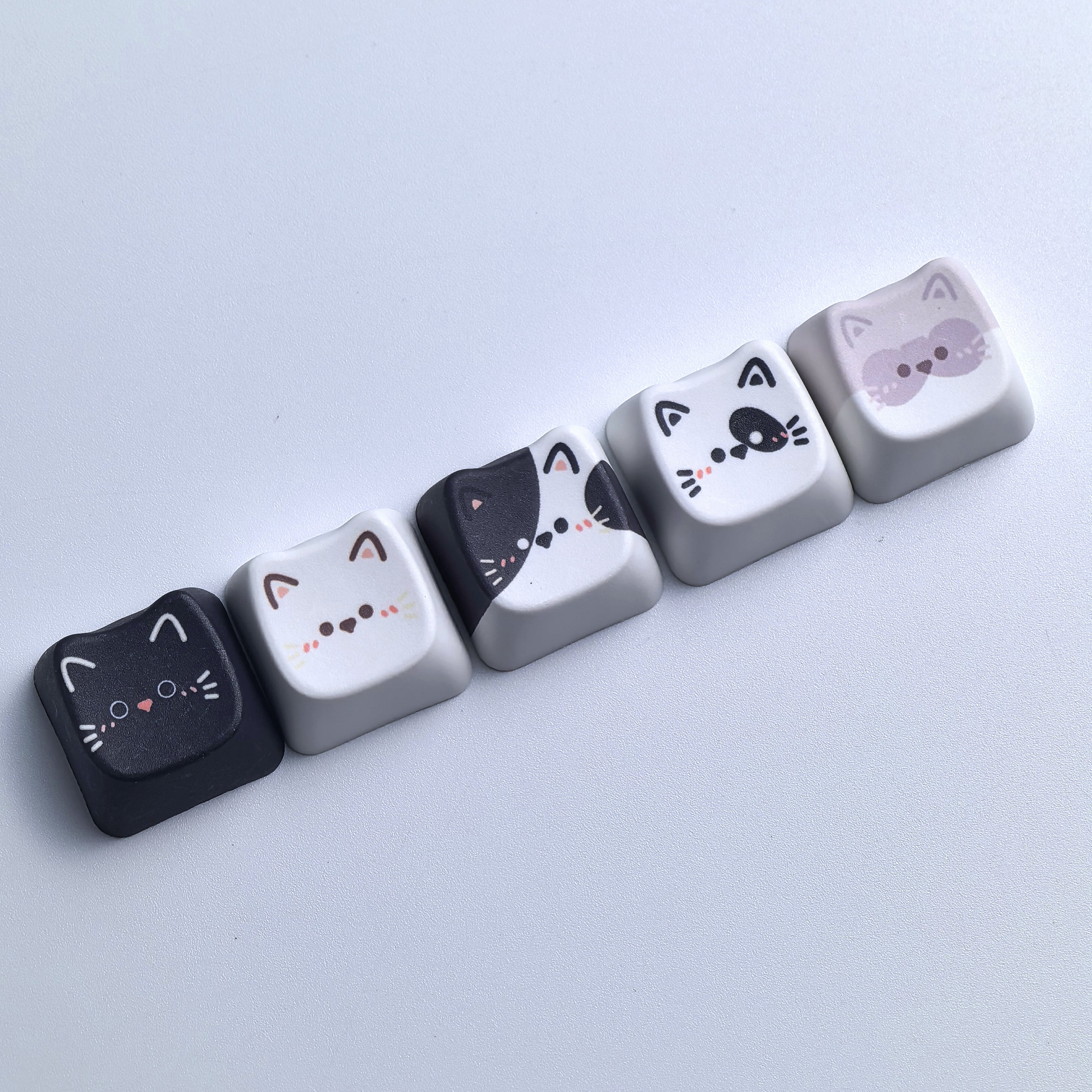 5PCS Cute Cat Keycap Featuring Ragdoll And Calico Cat Designs Mao ...