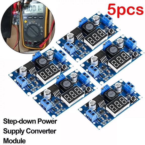 5PCS DC-DC Step Down Power Supply Module LM2596 LED 2.5-40V IN 2.5-40V Out ino