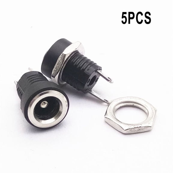 5PCS DC Power Connector Socket Female Panel Mount DC5.5*2.1mm