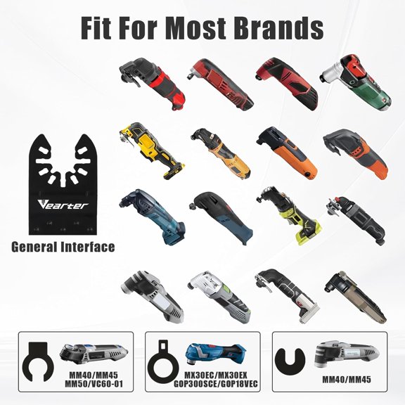 5PCS Diamond Oscillating Saw Blades, Universal Multitool Blades for Grit Grout Removal, Quick Release Multi Tool Kit for Tile, Air Brick, Cement, Concrete, Masonry