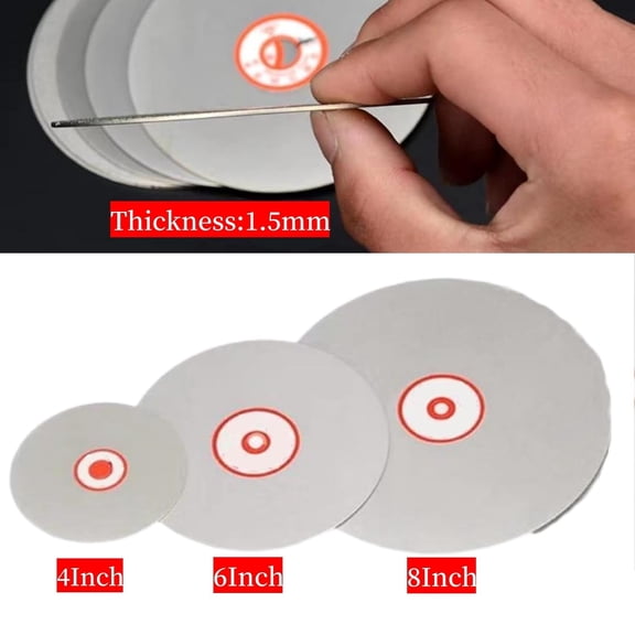5PCS Diamond Polishing Disc Set 8" x 1/2", Diamond Flat Lap 80/400/800/1500/3000 Grit Wheel Lapping Grinding Disc Tool for Cutting or Stone and Glass