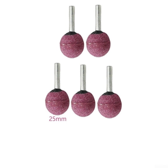 5PCS Diamond Round Ball Burr Drill Bit Set For Carving Engraving 6mm shank